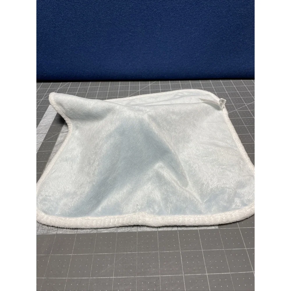 Love by Little Giraffe Blue White Plush Security Blanket/Lovey 14